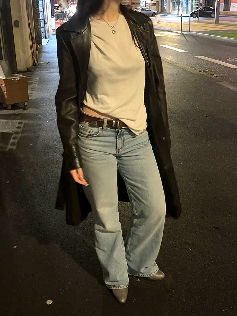 Zara Light Blue Flared Wide-Leg Jeans